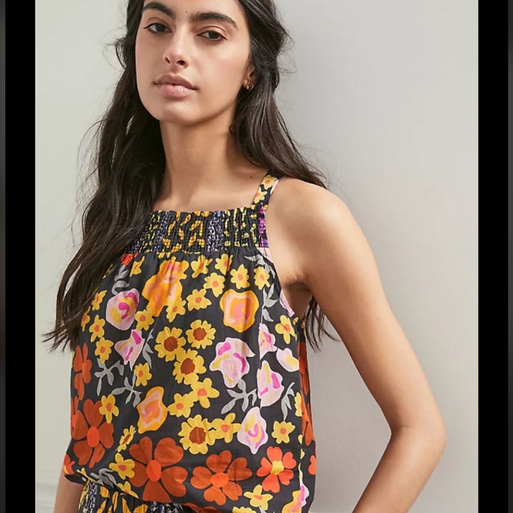 Summer Anthropologie BL^NK Floral Printed Pajama Top